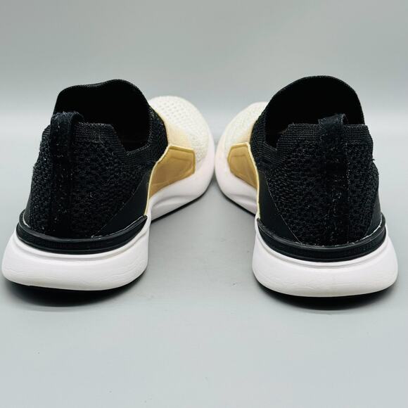 APL Shoes Womens 6 White Black Gold TechLoom Bliss Slip On Running Sneakers - Picture 6 of 10